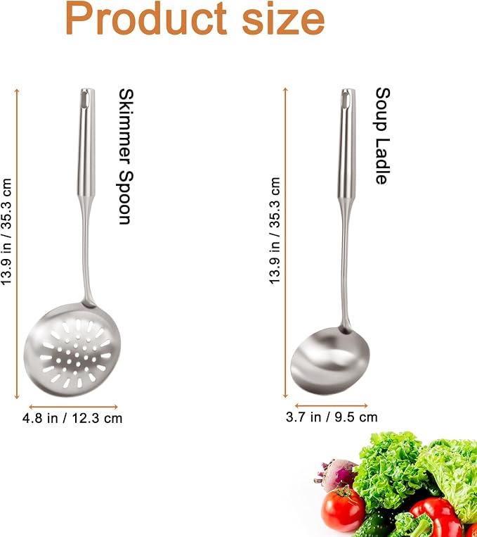 304 Stainless Steel Cooking Utensils Set, Stainless Steel Kitchen Utensils Set Cookware, Cooking Utensils Set Stainless Steel (2, silver) - Image 2