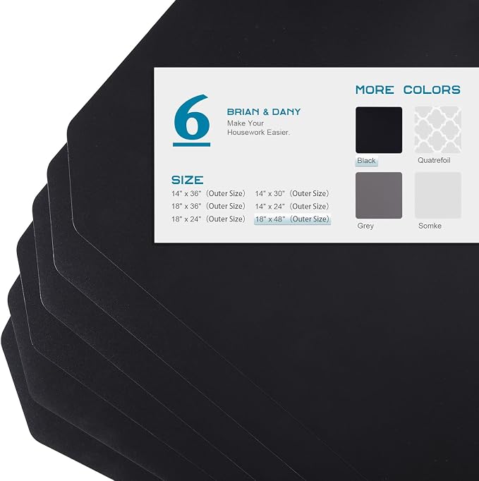 BRIAN & DANY Wire Shelf Liner, Set of 6, 18" x 48" Black - Image 3