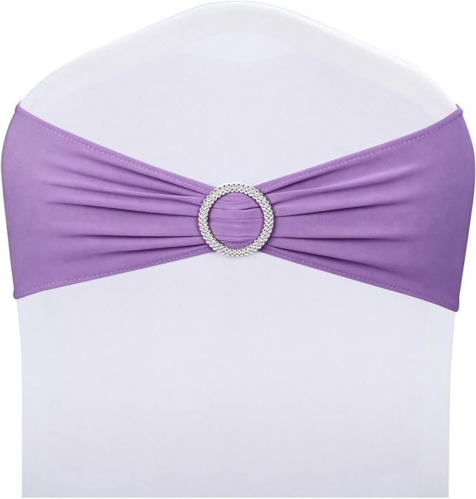 LEBENGURU Purple Stretch Chair Sashes 30pcs with Buckle Slider by LEBENGURU