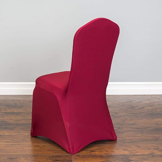 Linenlanding Set of 1/10/50Pcs Hotel Banquet Dining Spandex Stretch Chair Covers - Wedding Reception Banquet Party Restaurant, 17 Colors! (50, Burgundy) - Image 2