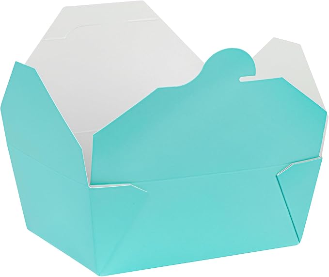 Restaurantware Paper Food Box 50 Count 45 Oz Leakproof Paper Lunch Box Greaseproof Food Container Tab-Lock Design 6.73 x 5.5 x 2.6 Inches Turquoise - Image 16