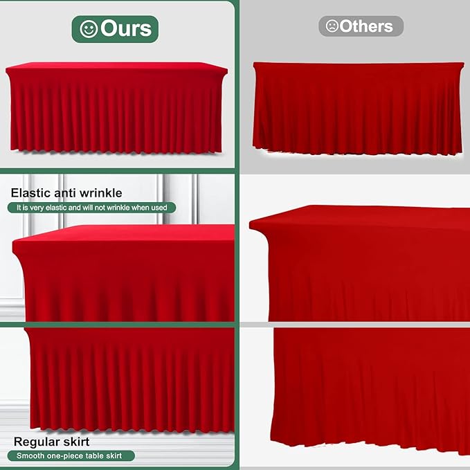 BDDC One-Piece Spandex Table Cloth Skirt for 6FT Rectangle Tables - Image 4
