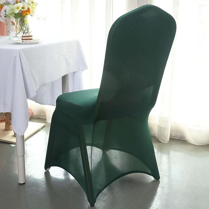 Tableclothsfactory Hunter Emerald Green Stretchy Spandex Fitted Banquet Chair Cover Dinning Event Slipcover for Wedding Party Banquet Catering - Image 2