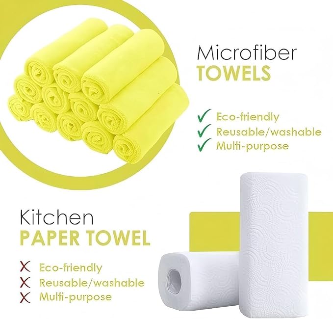 48 Pack 16'x16' Microfiber Household Cleaning Cloths - Multi-Purpose, Machine Washable, Absorbent Towels for Kitchen, Car, Home Appliances (16x16 48pk Green) - Image 7