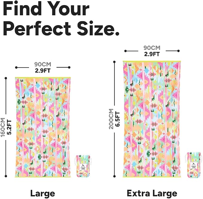 Dock & Bay Beach Towel - Quick Dry, Sand Free - Compact, Lightweight - 100% Recycled - Includes Bag - Ibiza Glow - Large (160x90cm, 63x35) - Image 5