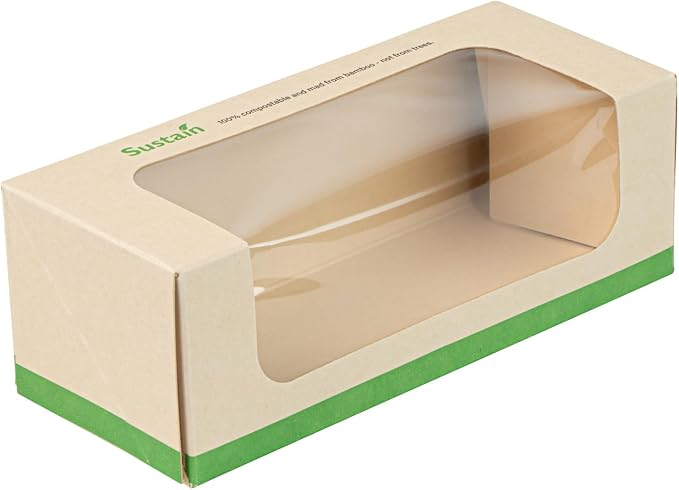 Restaurantware-Sustain 13 Ounce Sturdy Paper Take Out Boxes, 200 Disposable Take Out Food Containers - With PLA lining, Clear PLA Window, Bamboo Paper Containers, Compostable, Greaseproof - Image 13