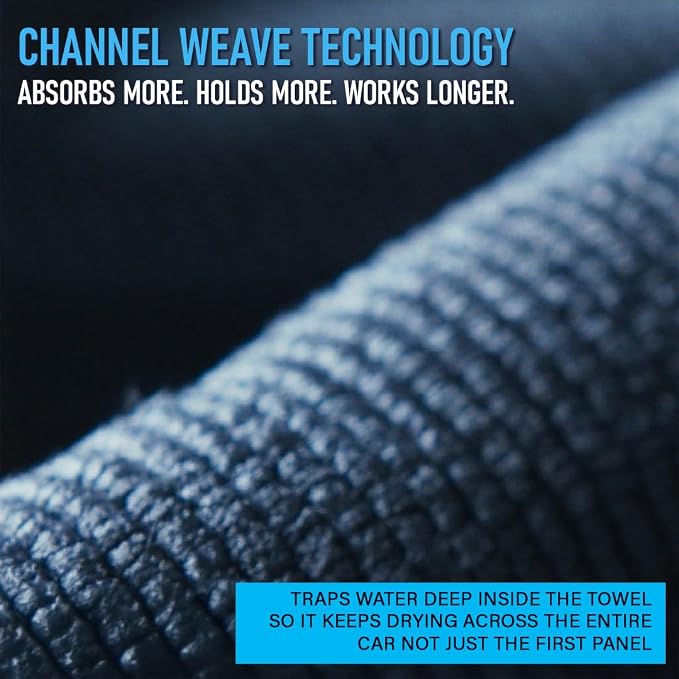 Rapid Dry Towels Original 2.0 Microfiber Car Drying Towel | 150 x 75cm | Extra Large Channel Weave Drying Cloth | Ultra Absorbent, Scratch-Free, Auto Detailing Towel for Cars SUVs Trucks & Boats - Image 4