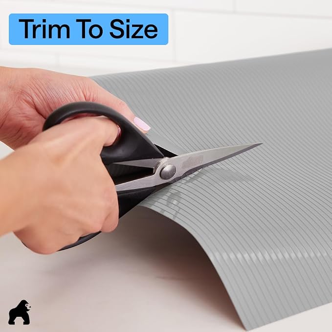 GORILLA GRIP Shelf Liner, Non-Adhesive Cabinet Liners, 17.5" x30' Gray - Image 8