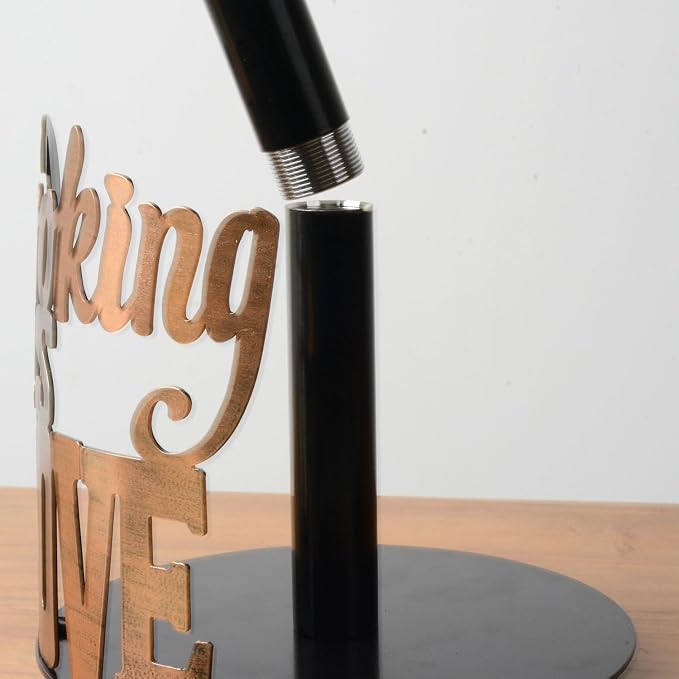 HAUCOZE Text Paper Towel Holder Countertop Metal Paper Roll Stand 13.4 Inch - Image 10