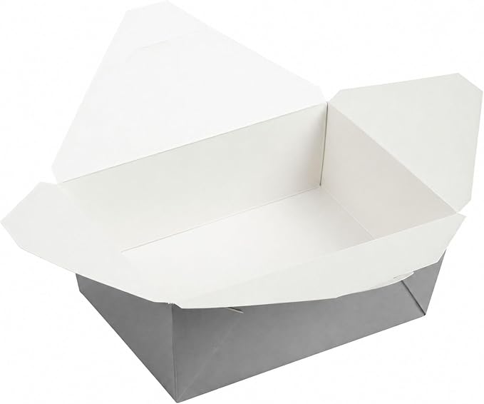 Restaurantware Bio Tek 98 Ounce Take Out Boxes 200 To Go Lunch Boxes - Tab-Lock Closure Heat-Tolerant Gray Paper Disposable Lunch Boxes Greaseproof For Hot And Cold Foods - Image 2
