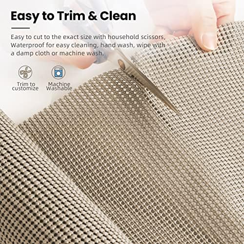 BAGAIL Non-Adhesive Shelf Liner, Thick Strong Grip Drawer Liners for Kitchen Cabinets, Heavy-Duty Easy Cut Cabinet Liners for Shelves, Pantry, Bathroom Cupboards - 12" x 20FT, Beige - Image 4