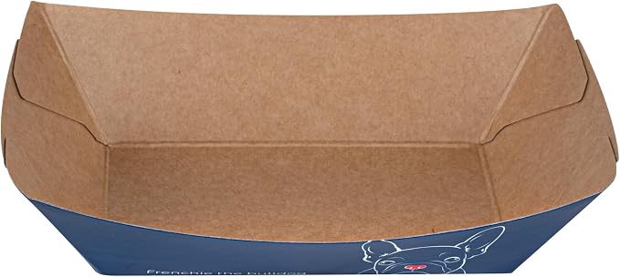 Restaurantware-Bio Tek 3.3 x 2 x 1.4 Inch Paper Boats, 400 Disposable #50 Food Trays - PE Lining, Durable, Frenchie Design Paper Food Baskets, For Concession Stands, Picnics, or Fairs, Stackable - Image 11