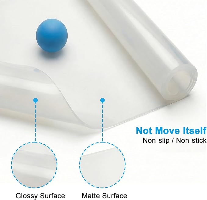 Extra Large Silicone Mats for Kitchen Counter, Heat Resistant Mat, Nonslip Kitchen Countertop Protector Mat, Cuttable Counter Protector Mats for Island Workbench(47.3''x23.6''Translucent) - Image 6