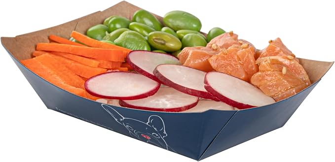 Restaurantware-Bio Tek 3.3 x 2 x 1.4 Inch Paper Boats, 400 Disposable #50 Food Trays - PE Lining, Durable, Frenchie Design Paper Food Baskets, For Concession Stands, Picnics, or Fairs, Stackable - Image 8