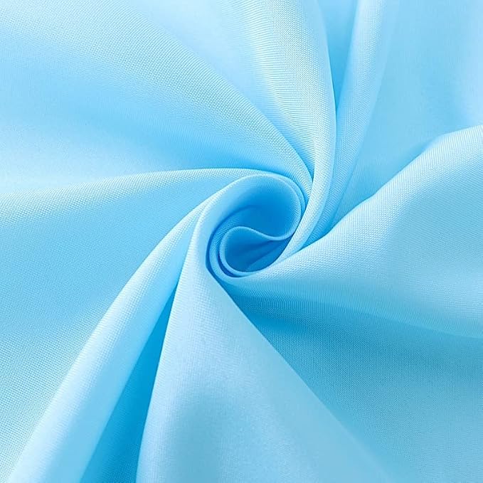 BalsaCircle 6 pcs 108 inch Blue Round Polyester Tablecloths Fabric Table Cover Linens for Wedding Party Banquet Reception Events Kitchen Dining - Image 4