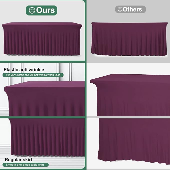BDDC One-Piece Spandex Table Cloth Skirt for 4FT Rectangle Tables - Image 4