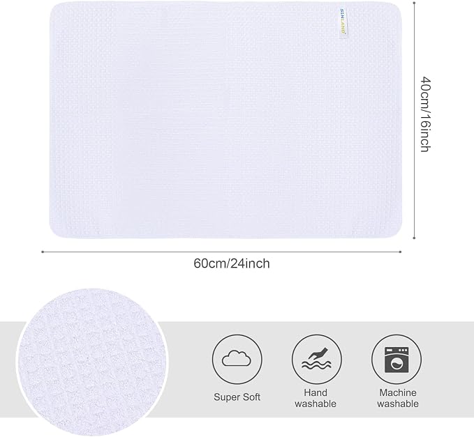 SINLAND Sublimation Blank Towels Waffle Kitchen Towel 16x24 10 Pack White - Image 2