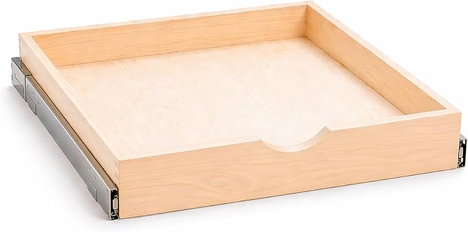 COUVER Birch Wood Pull-Out Cabinet Organizer - Soft Close Slide-Out Drawer for Kitchen & Bathroom, DIY Non-Assembled Wooden Under Sink Storage, Bottom-Mounted Side-Mounted, 24 inch by COUVER