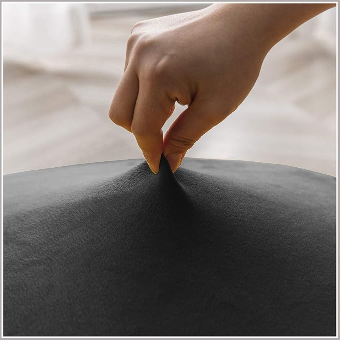Velvet Plush XL Dining Chair Covers, Stretch Chair Slipcover, Spandex High Chairs Protector Covers Seat Slipcover with Elastic Band for Dining Room,Wedding, Ceremony, Banquet (Dark Grey, Set of 4) - Image 3