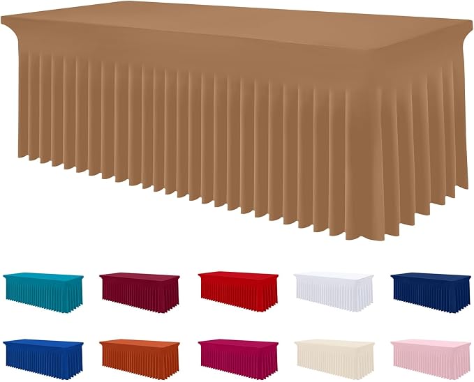 Smiry Spandex Elastic Fitted Table Cloth Skirt for 4FT Rectangle Table by Smiry