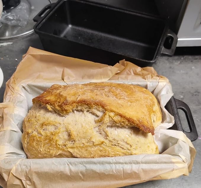 Voulosimi 2-In-1 Cast Iron Oven Pan - 9"x5" Durable Loaf Pans Rectangular Baking Pan set for home baking, 2 Piece Set -1.8 QT×2 Pcs (Silicone mats, Bread Pan 3 Set) - Image 4