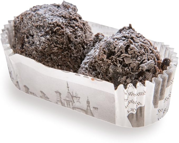 Restaurantware-Premium 3-inch Baking Cups: Regular-Ridged Elliptical Paper Baking Cups Perfect for Muffins, Cupcakes or Mini Snacks - Black & White Press Print Design - Disposable - 200-CT by Restaurantware