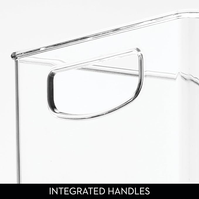 iDesign Stackable Pantry Bins with Handles, 4 Small and 4 Medium Bins, 8 Pack, Clear, Made in USA - Image 5