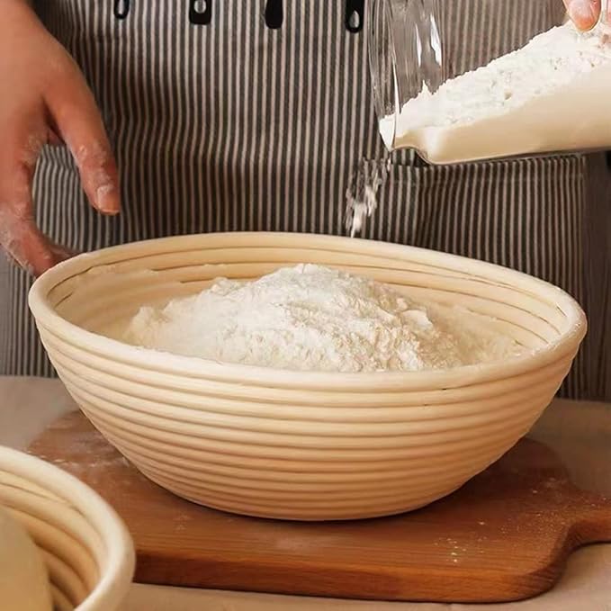 9.4'' Round Bread Banneton Proofing Basket with Linen Liner for Sourdough Proofing,Perfect Handmade Rattan Bowl for Making Beautiful Bread - Image 3