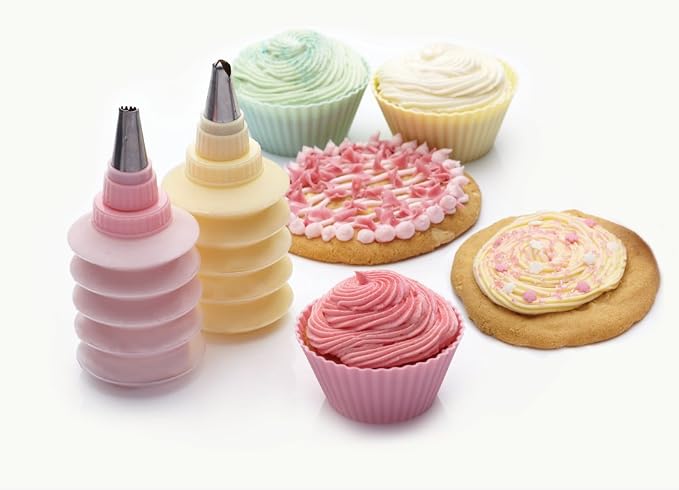 KitchenCraft Sweetly Does It Cake Decorating Set with Easy Squeeze Piping Bags and Nozzles, Plastic/Stainless Steel - Image 2