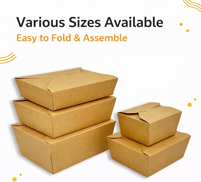45oz 200Pack Kraft Paper To Go Boxes, Take Out Food Containers - Image 3