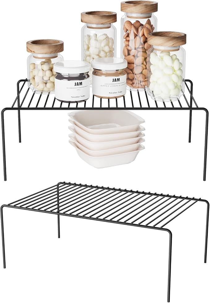 2Pack Cabinet Storage Shelf Spice Rack, 13''L x 9.4''W x 5.5''H, Black by DPZM