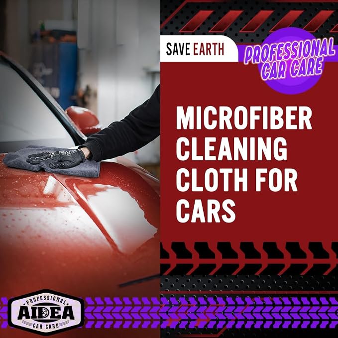 AIDEA Microfiber Cleaning Cloth Grey 10PK, Microfiber Towels 12"×12" - Image 4