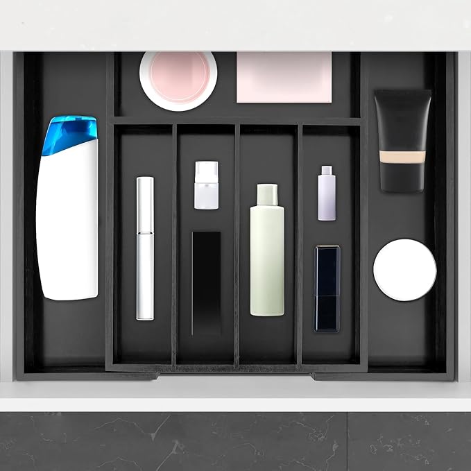 VaeFae Bamboo Drawer Organizer, Medium, Black - Image 7