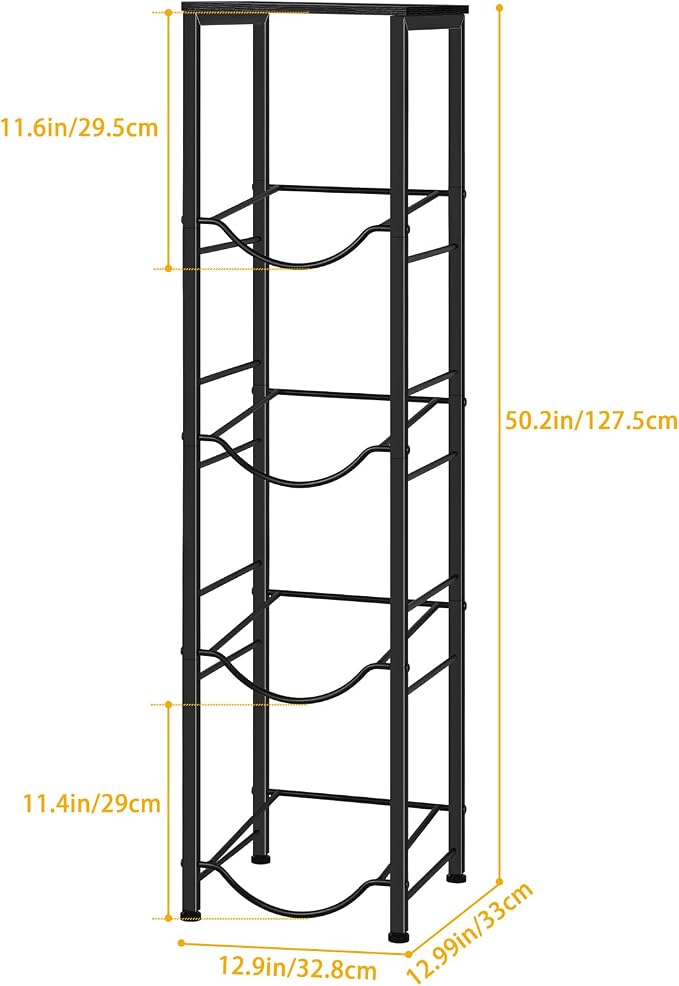 BTY Water Jug Rack 5 Gallon Water Bottle Holder with Storage Shelf 4 Tier Heavy Duty Water Jug Organizer Stand for Home Office Kitchen Living Room Breakroom, Black - Image 2