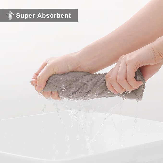 Homaxy 12 Pack Super Soft Absorbent Dish Towels, 10" x 20", Grey - Image 3