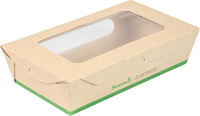 Restaurantware 35 oz Paper Bamboo Medium Bio Take Out Container, 50 Pack - Image 16