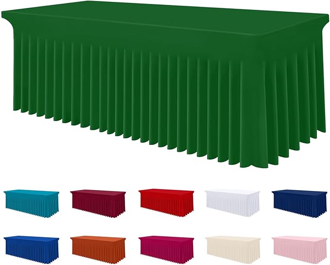 Smiry Spandex Elastic Fitted Table Cloth Skirt for 4FT Rectangle Table by Smiry