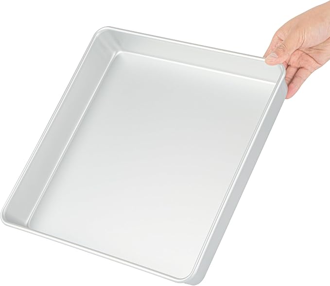 Restaurantware Square Cake Pan 12 Count 12 x 12 x 2 Inch Aluminum Square Baking Pan Straight-Sided Silver Oven-Safe Bakeware For Professional Bakers - Image 9