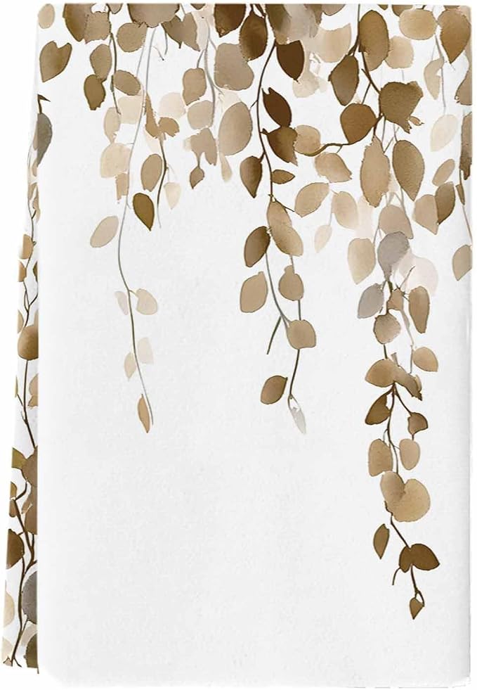 Brown Eucalyptus Kitchen Towels Set of 1, Absorbent Dish Towels for Kitchen, Spring Summer Botanical Plants Chic Microfiber Hand Towel, Quick Drying Tea Towel for Cleaning Decorative Dishcloths - Image 2