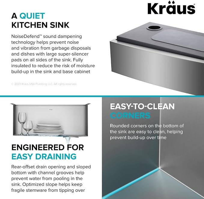 KRAUS Kore 24-Inch Farmhouse Workstation 16 Gauge Single Bowl Stainless Steel Kitchen Sink with Accessories, KWF210-24 - Image 10