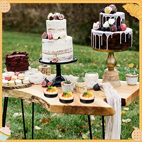 Yinder 200 Pcs 8oz Disposable Mini Pie Pans/tins with Lids Tart Pans, Small Cake Pan Round Containers Aluminum, 4 Inch Mini Cake Pan for Quiche Cheesecake Container Oven Bake Sale(Black and Gold) - Image 4
