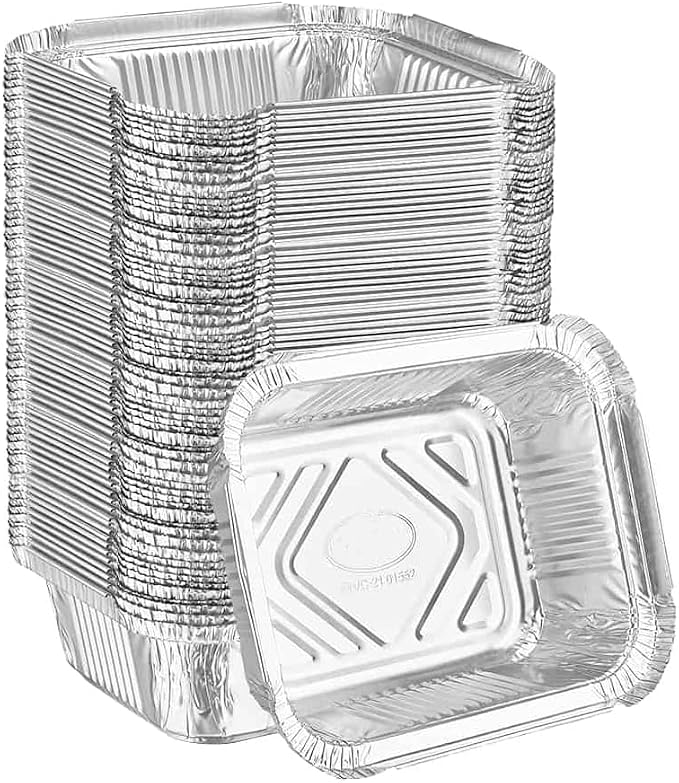 Tiger Chef Aluminum Foil Pans - Disposable Freezer to Oven Safe Containers for Takeout, Baking, Cooking, Storing and Freezing (15, 1 Lb with Board Lids) - Image 2