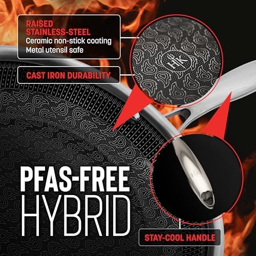 6-Piece Hybrid Pot & Lid Cookware Set, Tri-Clad Stainless Steel & PFAS-Free Ceramic Nonstick, Metal Utensil Safe, All Cooktops & Oven Safe - 6 Pcs Pot + Lids Set - Image 2