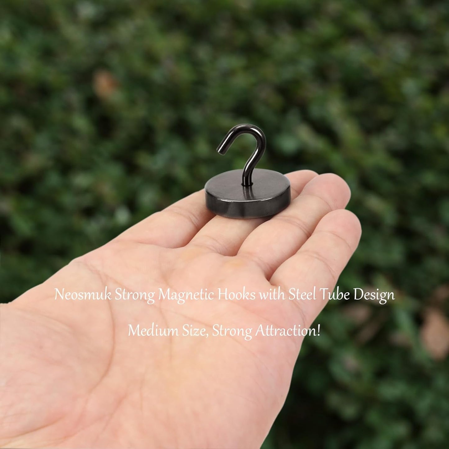 Neosmuk Magnetic Hooks, Cruise Ship Essentials, 100lb+ Heavy Duty Magnetic Hooks for Cruise Cabins, Refrigerator, Grill, Hanging, and Travel | Extra Strong Must-Haves Magnet Hook,Gunmetal Color.