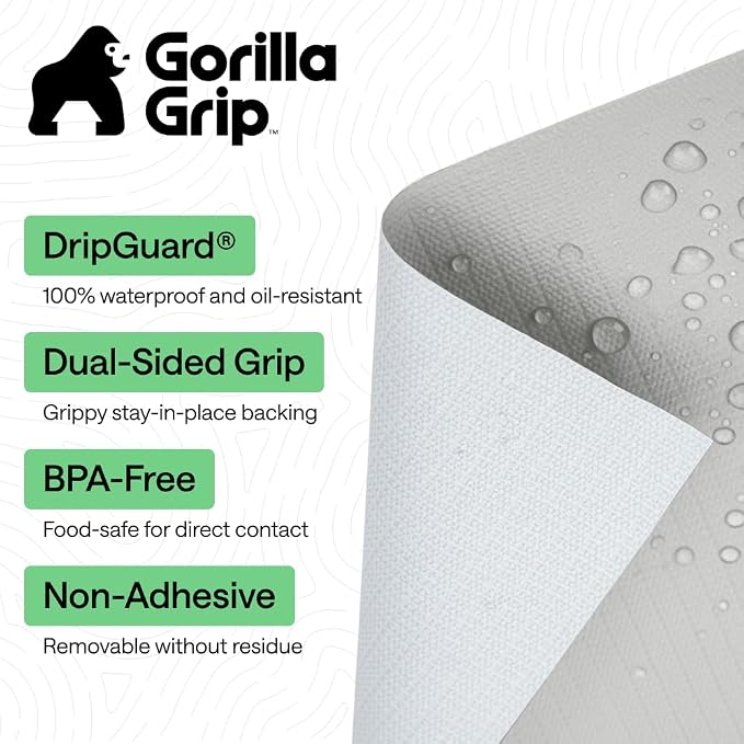 GORILLA GRIP Shelf Liner, Kitchen Drawer Protector, 12x240 Light Gray - Image 2