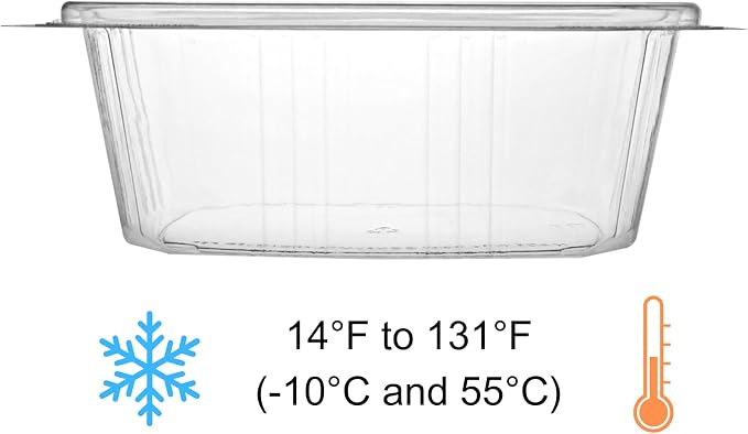 32oz RPET Clear Hinged Lid Deli Container -200Pcs - Image 3