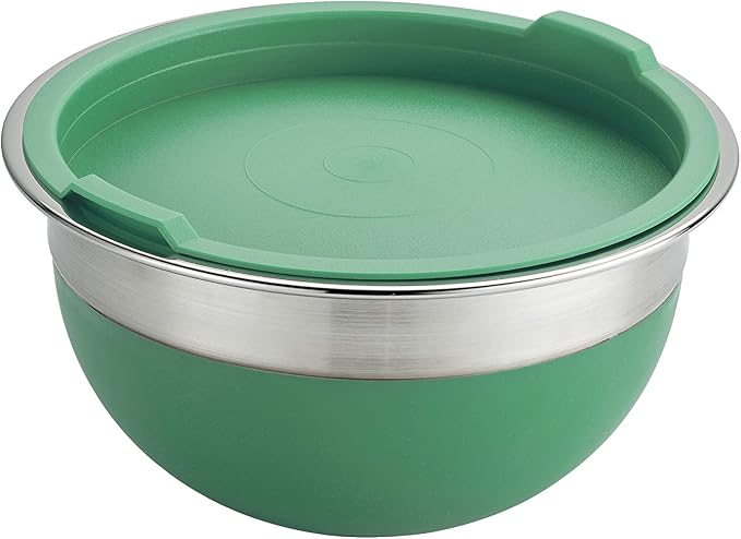 Tramontina 10 Pc Covered Stainless Steel and Silicone Mixing Bowl Set | Mint Green - Image 6