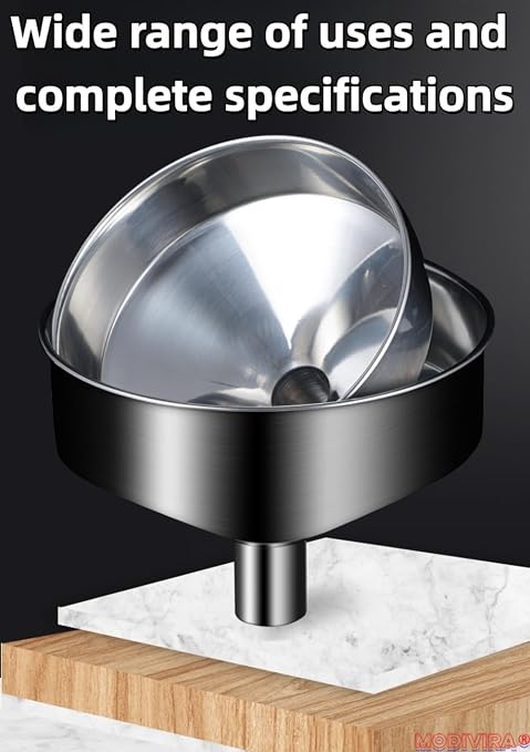 Large Kitchen Funnel Mouth Food Grade Metal Stainless Steel Mouth Maximum 15-inch Wide Factory and Home use Juice Milk Beer Oil, Soybean Milk & More (Top 9.84" Bottom 1.85") - Image 6