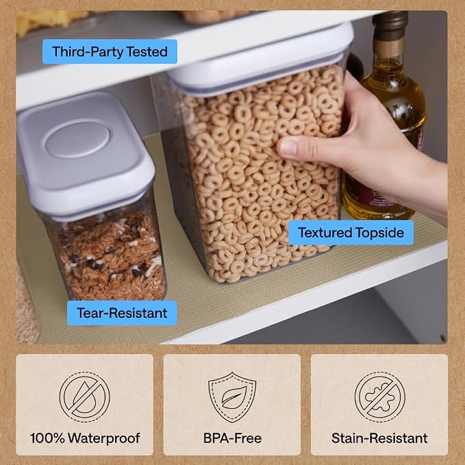 GORILLA GRIP Shelf Liner, Kitchen Drawer Protector, 20x240 Beige - Image 5