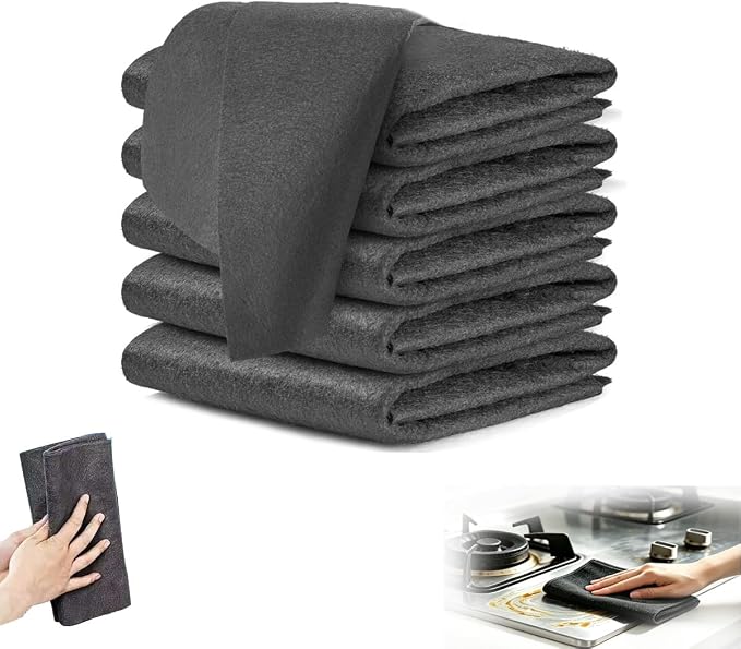 2026 New Magic Cleaning Cloth, Upgraded Thickened Microfiber, Lint Free Streak Free Reusable Non-Scratch Cleaning Rags for Windows Glass Stainless Steel Car Kitchen Sink Mirror (5) by Aximemo